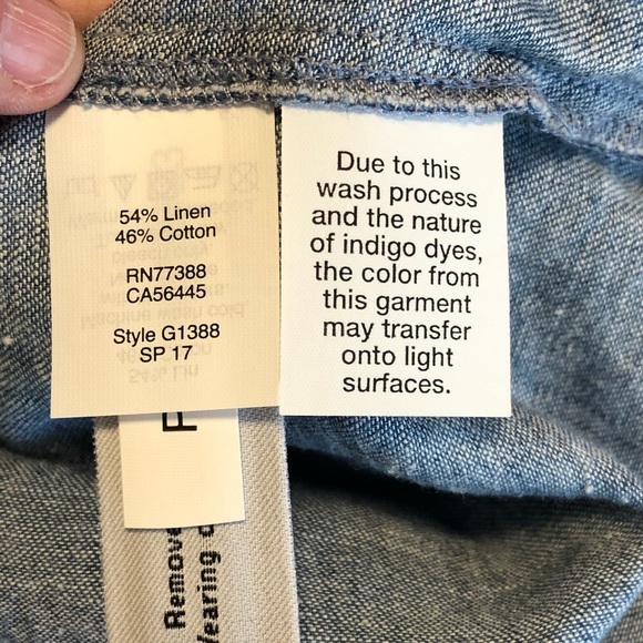 ⭐️ NWT Madewell Chambray Cold Shoulder Top Shirt SIZE XXS - Picture 10 of 12